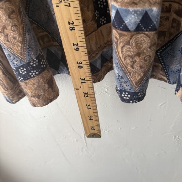 Vintage Capacity Skirt Western Cottage Large Patchwork Print Button Maxi 90s - Picture 5 of 8